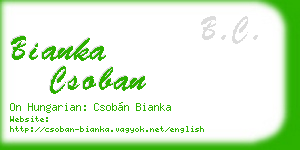 bianka csoban business card
